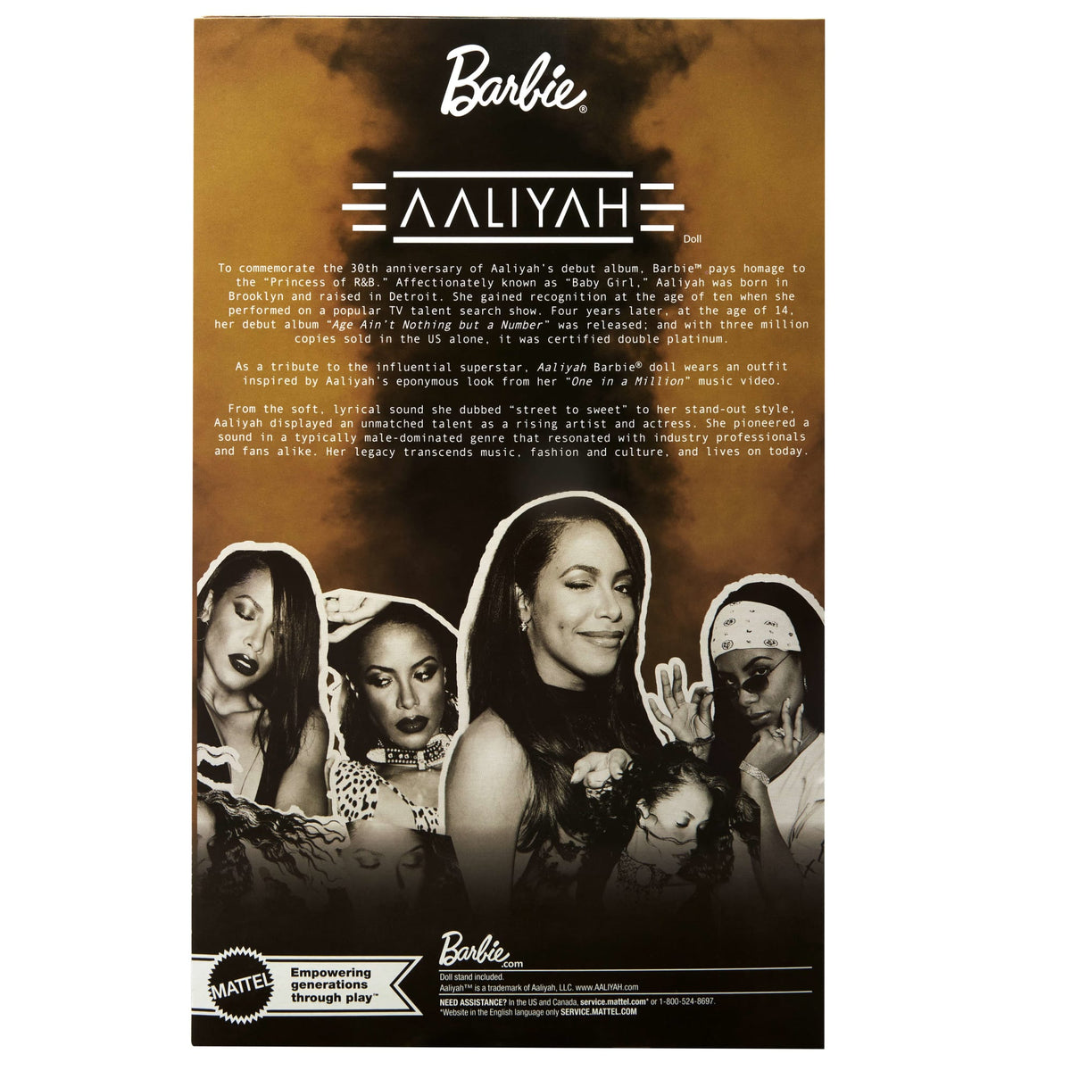 Barbie Signature Aaliyah Collectible Doll in Black Faux Leather Outfit