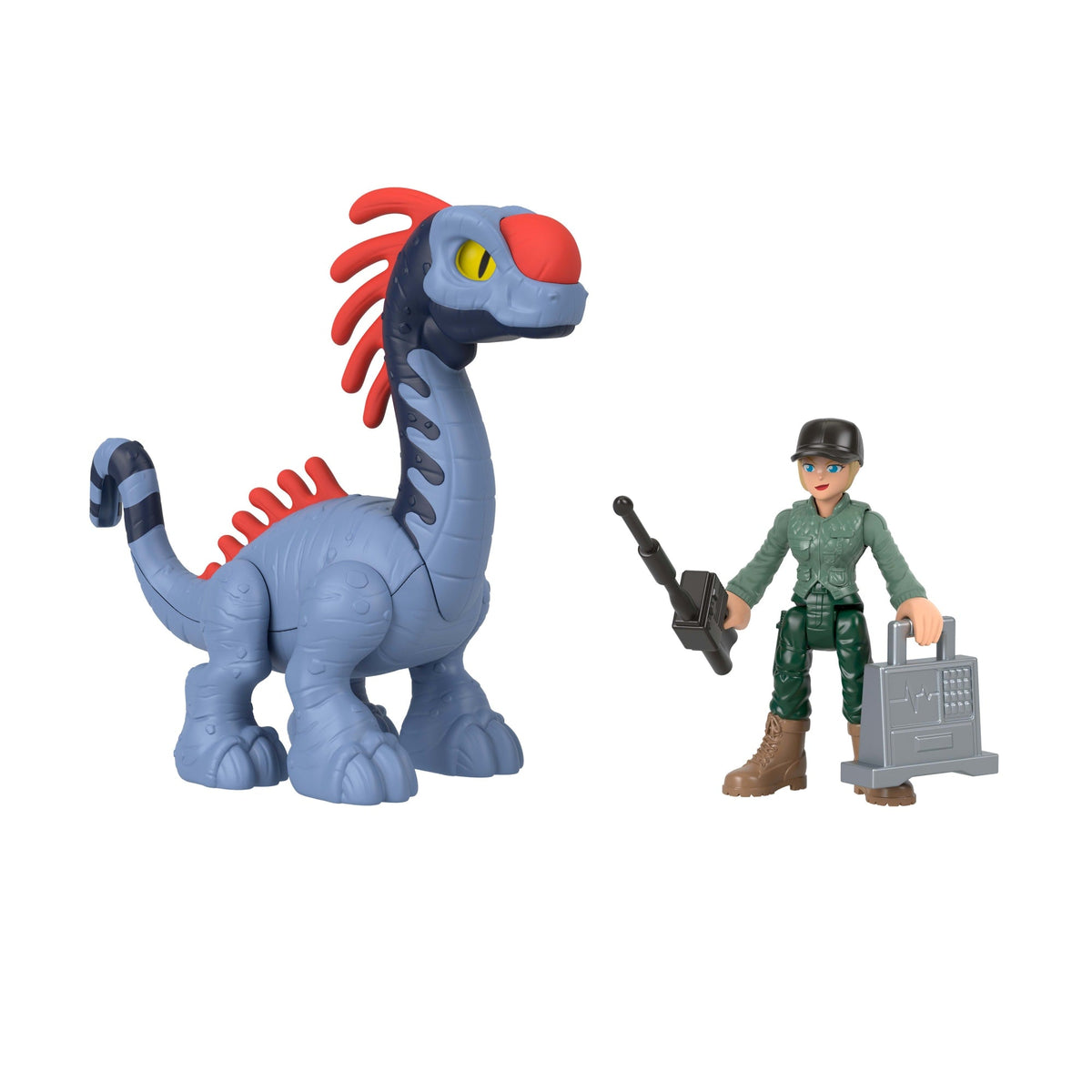 Imaginext Jurassic World Dinosaurio de Juguete Rebirth Paquete de Dinos Tierra, Aire y Mar