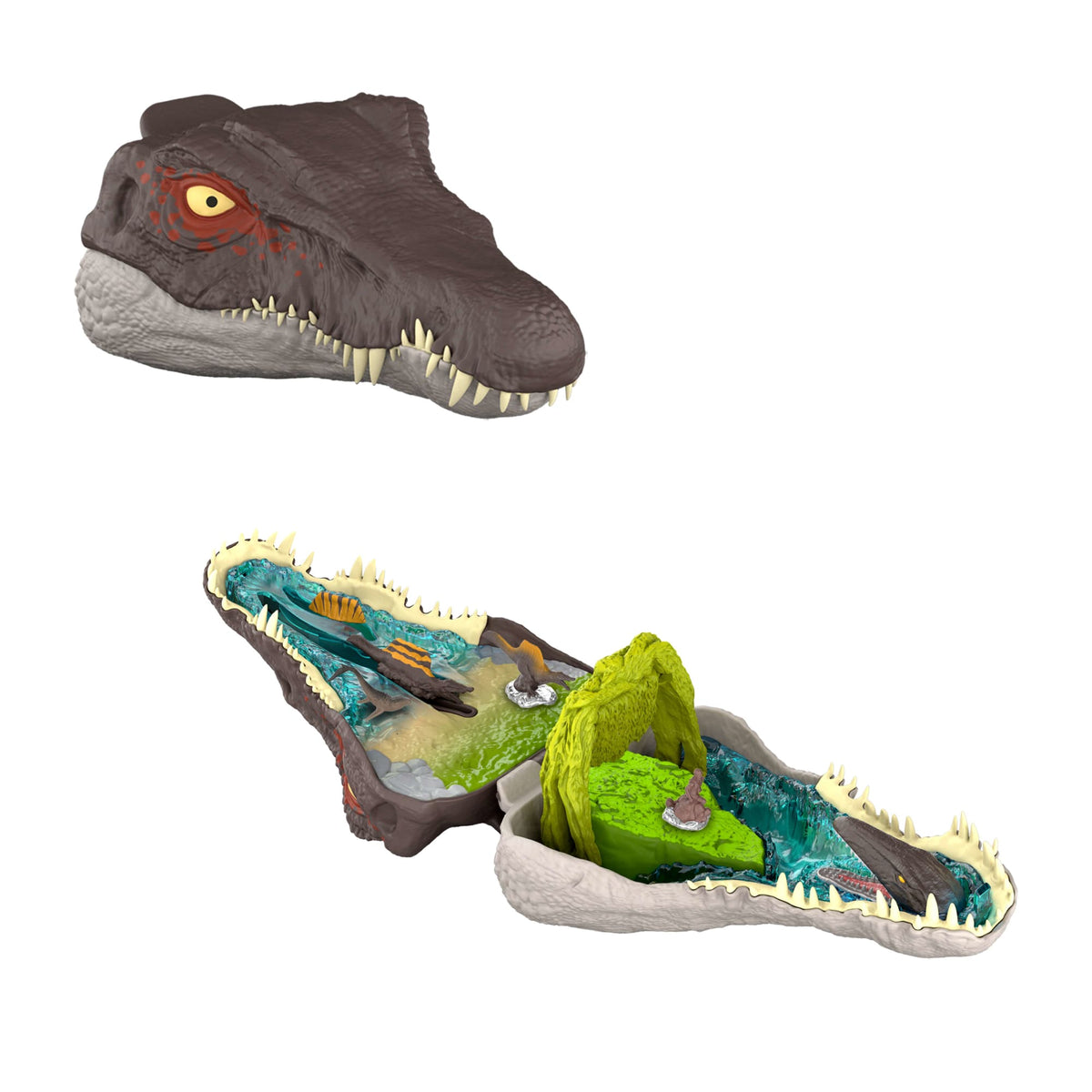 Jurassic World Rebirth Micro Adventure Playset Spinosaurus Head, Interactive Features & Figures
