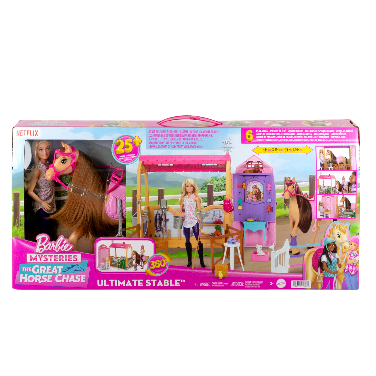 Barbie Detetive A Grande Corrida de Cavalos Conjunto de Brinquedo Estábulo dos Sonhos