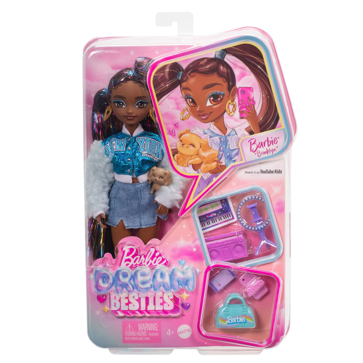 Barbie Dream Besties Barbie “Brooklyn” Fashion Doll With 8 Video & Music Themed Accessories