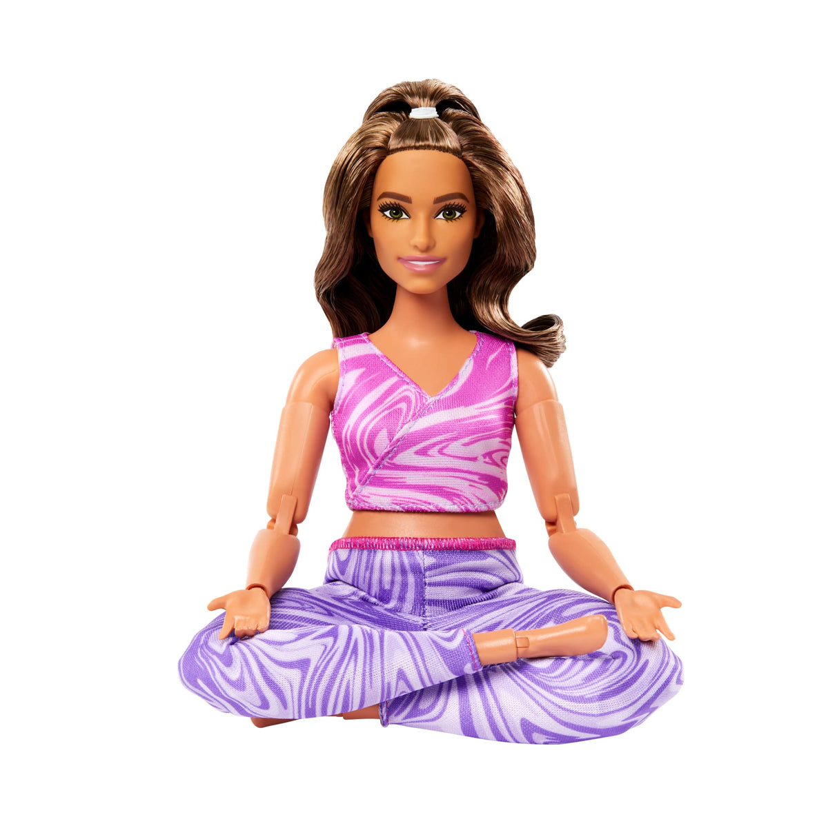 Barbie Made To Move Fashion Doll, Brunette With Curvy Body, Removable Top & Pants, 22 Bendable Joints
