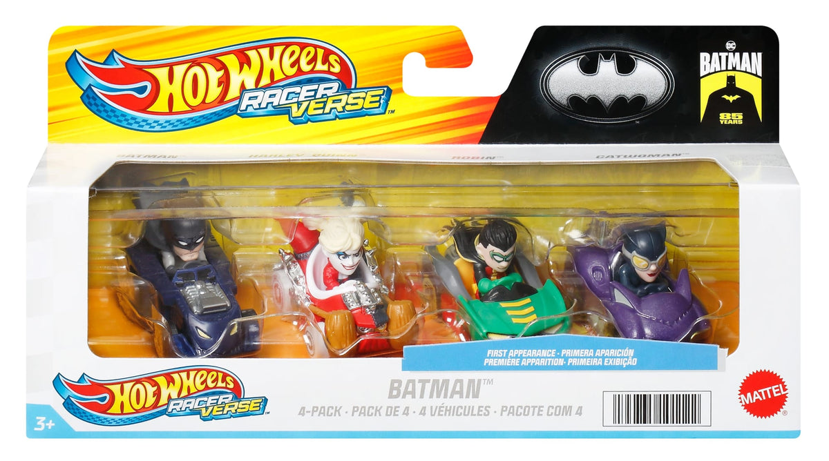 Hot Wheels RacerVerse Vehículo de Juguete Cuatro Autos de Carrera DC
