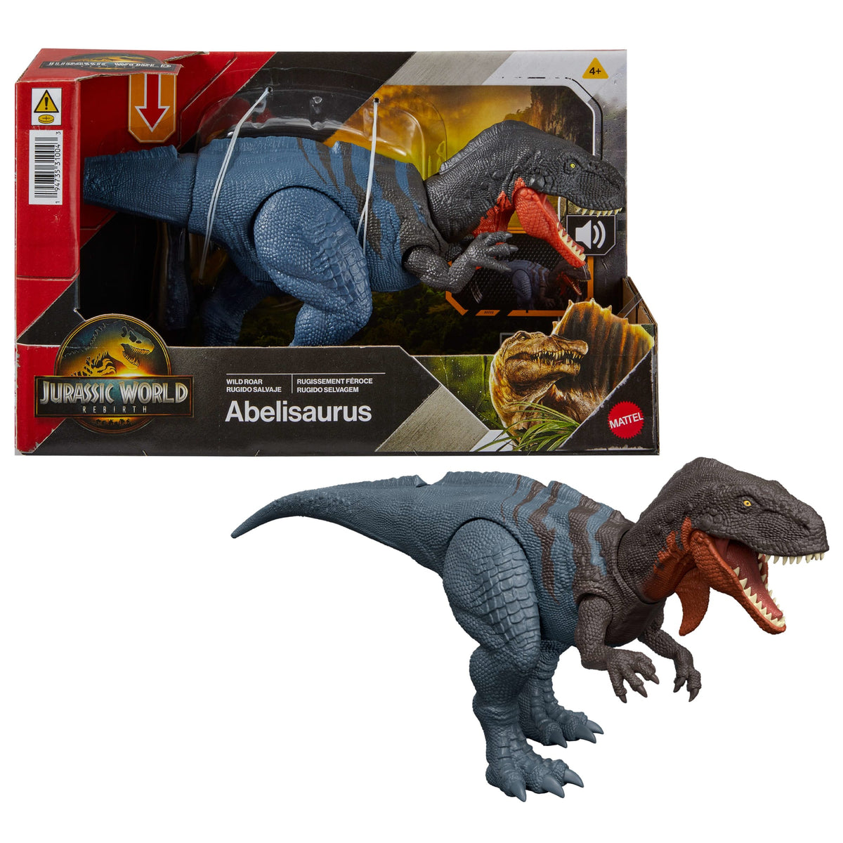 Jurassic World Dinosaurio de Juguete Rebirth Rugido Salvaje Abelisaurus