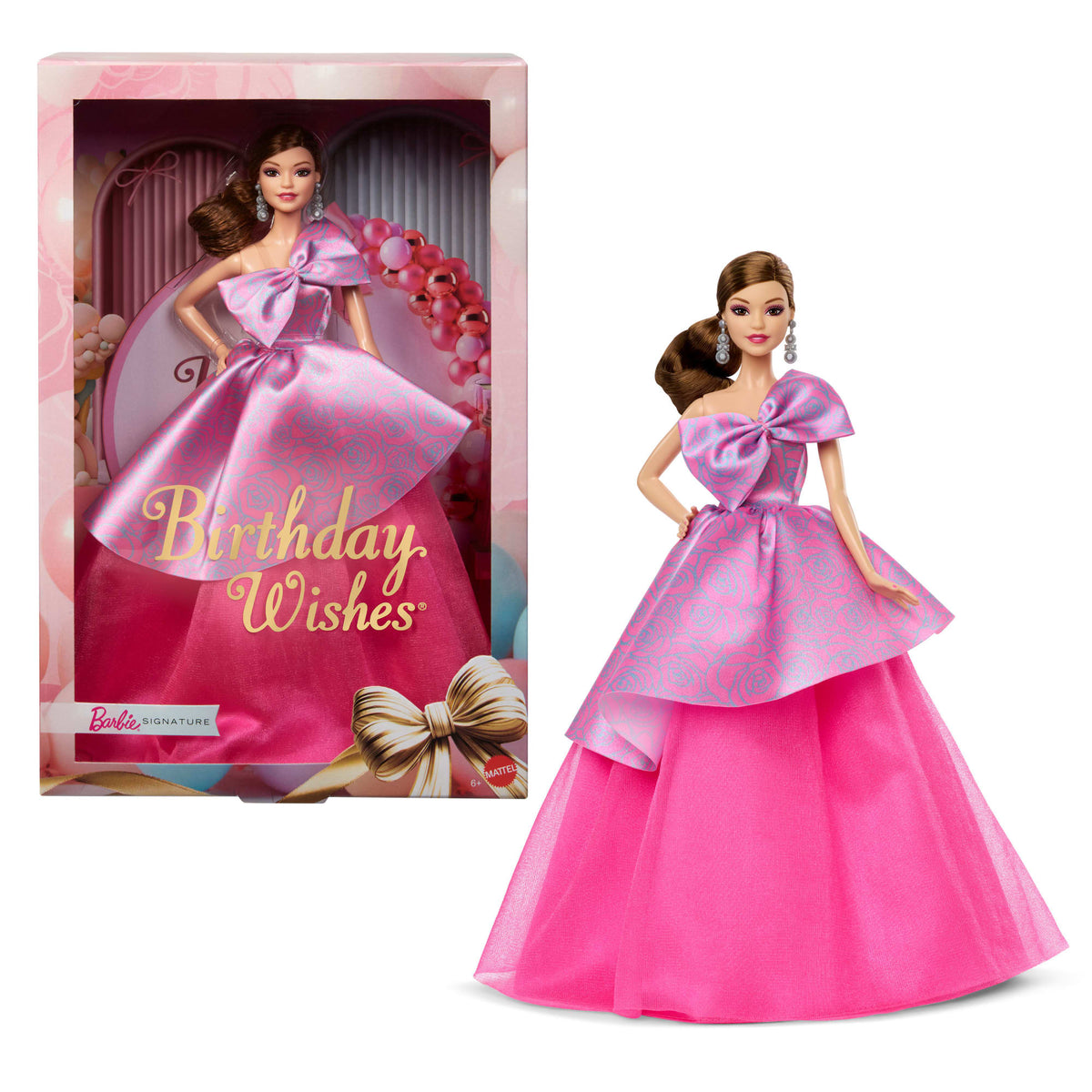 Barbie-Poupée Barbie Joyeux Anniversaire-en Robe Rose Satinée