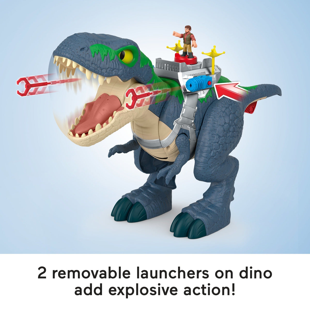 Fisher-Price Imaginext Jurassic World Rebirth Ultimate Action Chomp T. Rex Dino Toy & Action Figures