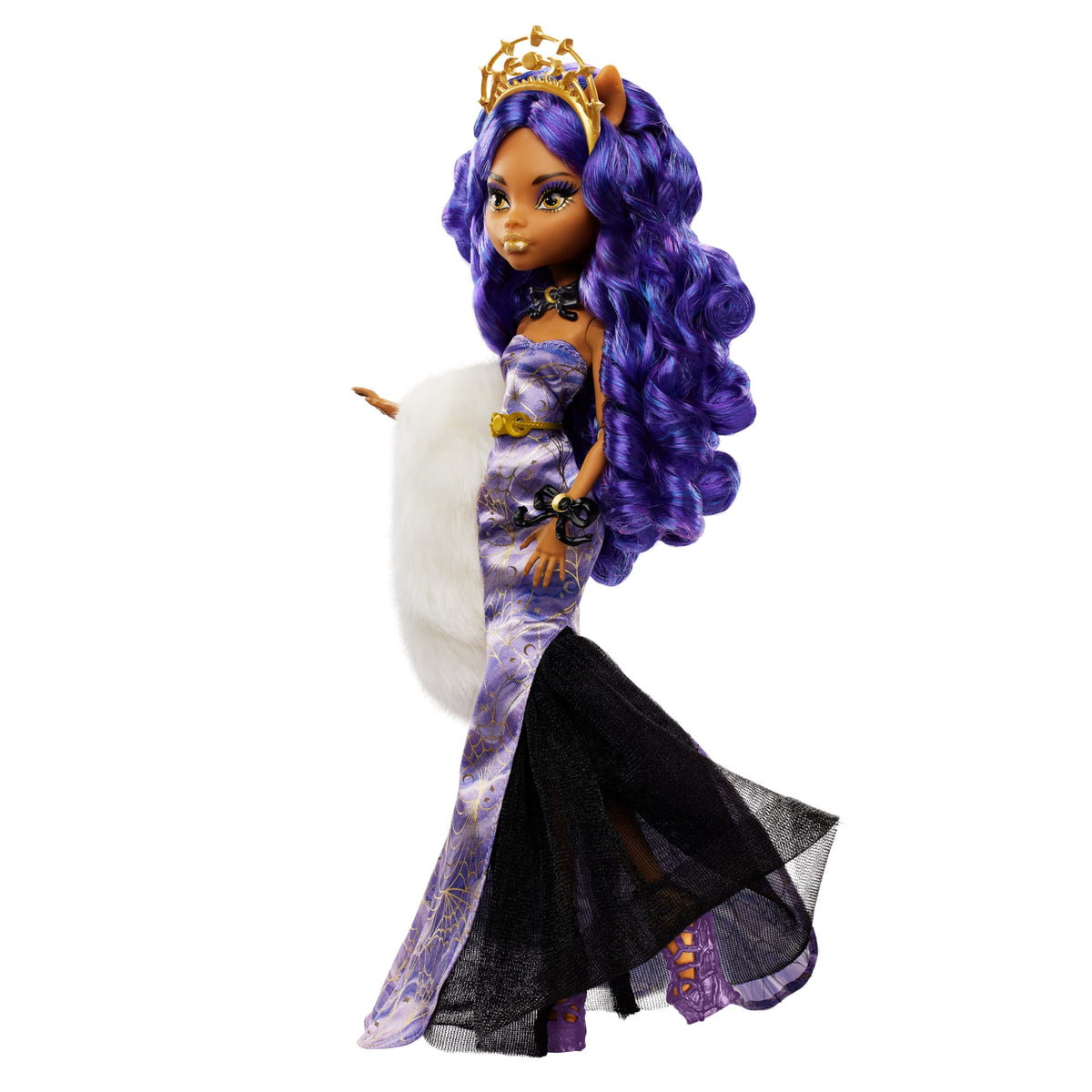 Monsterhigh-Fêtes de Fin D’Année-Poupée Clawdeen Wolf Robe Violette