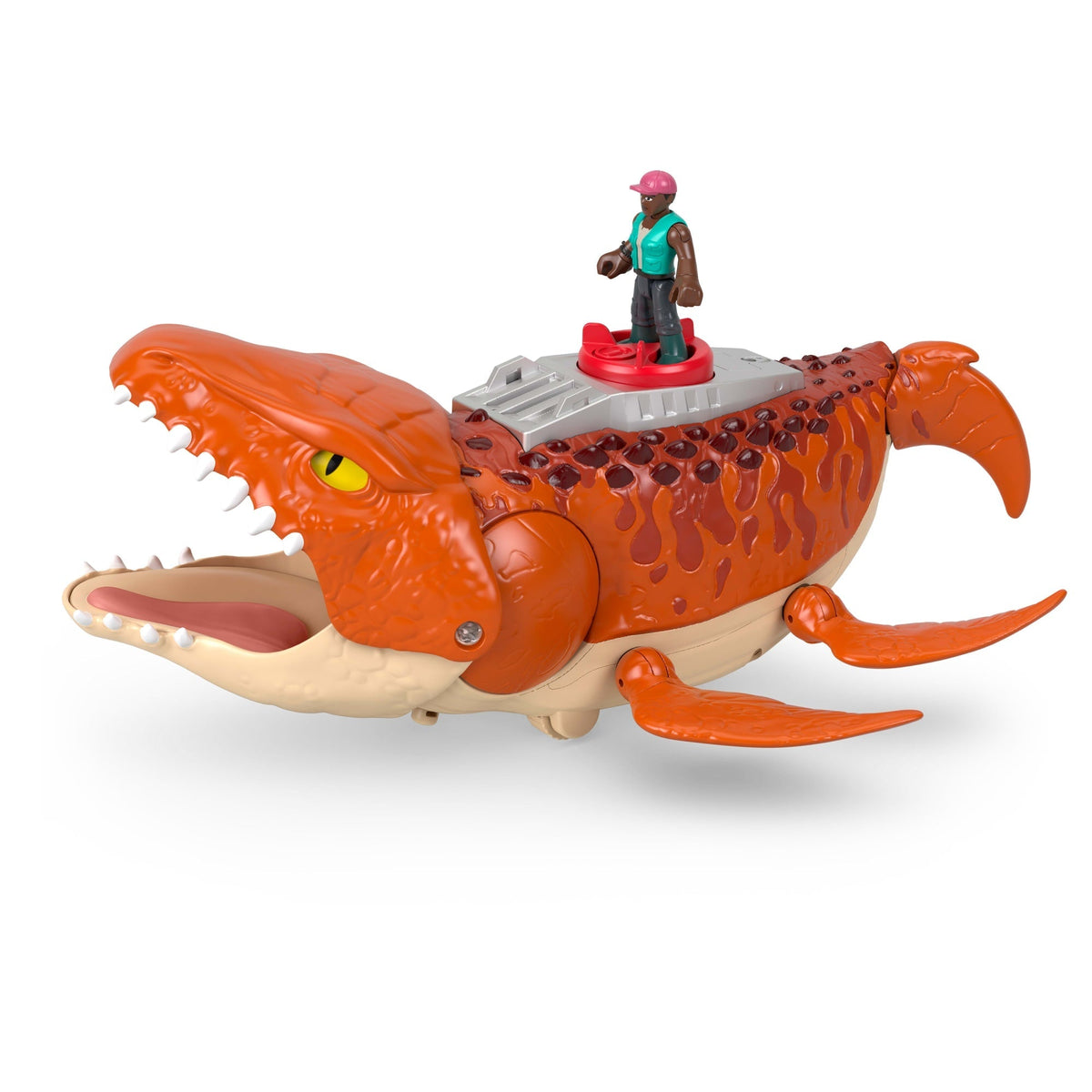 Imaginext Jurassic World Dinosaurio de Juguete Rebirth Mosasaurus Caza y Muerde