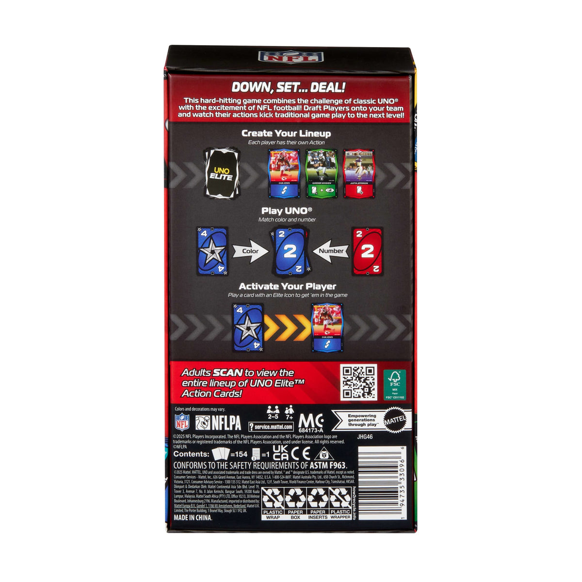 UNO Elite NFL Juego de Cartas Starter Pack