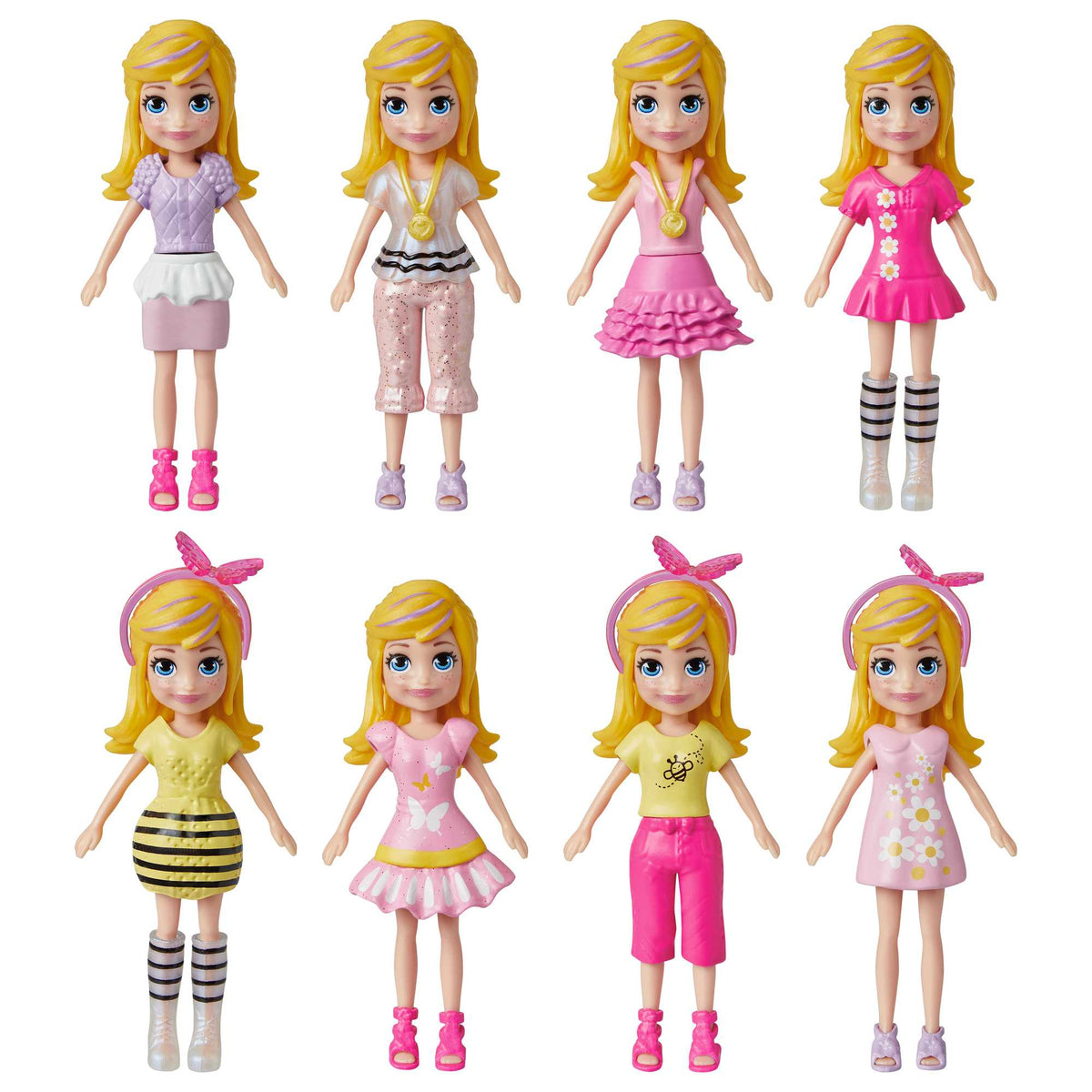 Polly Pocket Coffret Poupée et 18 Accessoires, Chiot et Thème Floral