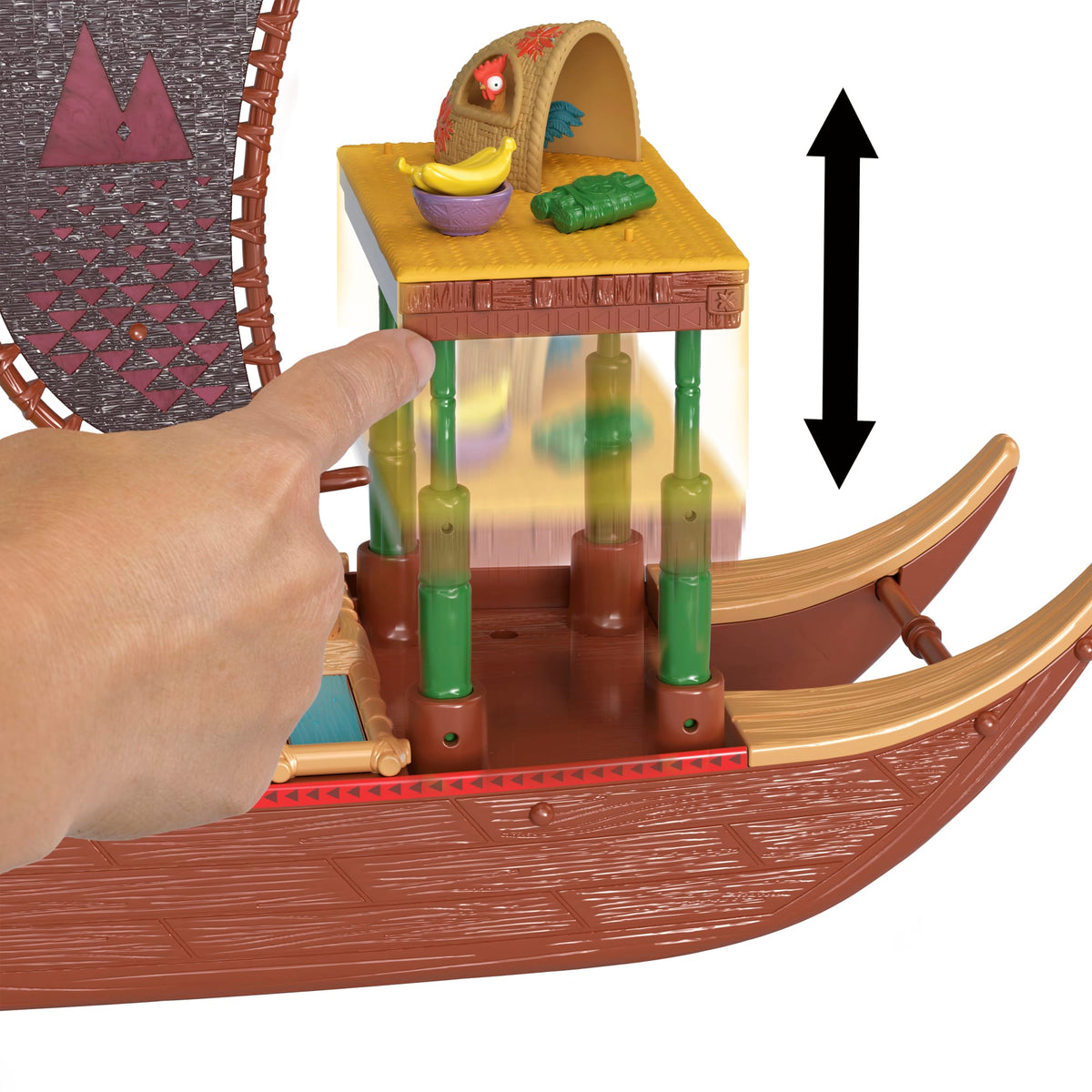 Moana 2 Conjunto de Brinquedo Barco de Aventuras com Mini Boneca e Acessórios
