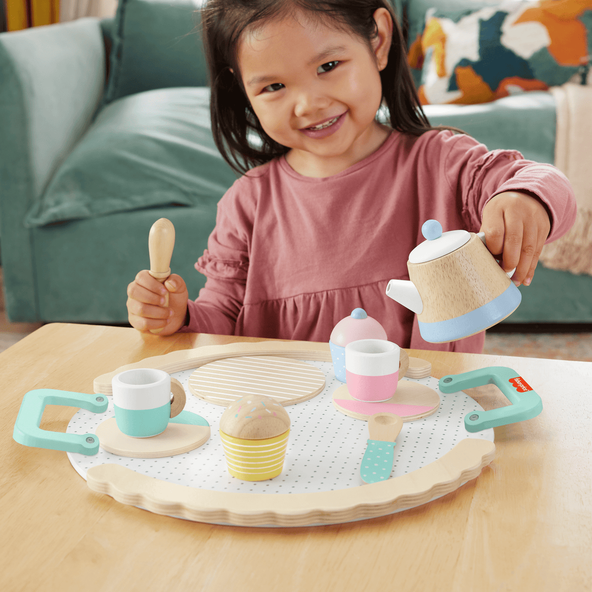 Fisher-Price Juguete para Bebés Juego de Té de Madera