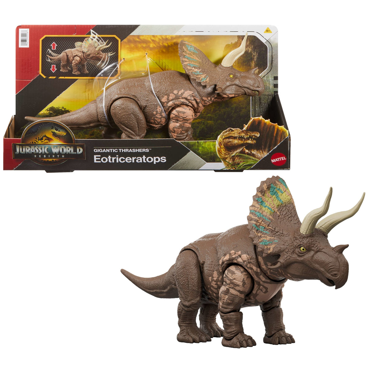 Jurassic World Dinosaurio de Juguete Rebirth Rastreadores Gigantes Eotriceratops