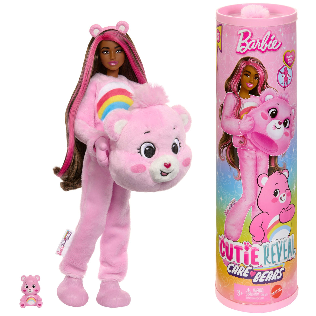 Barbie Cutie Reveal Care Bears Poupée et Acc. Costume Gailourson
