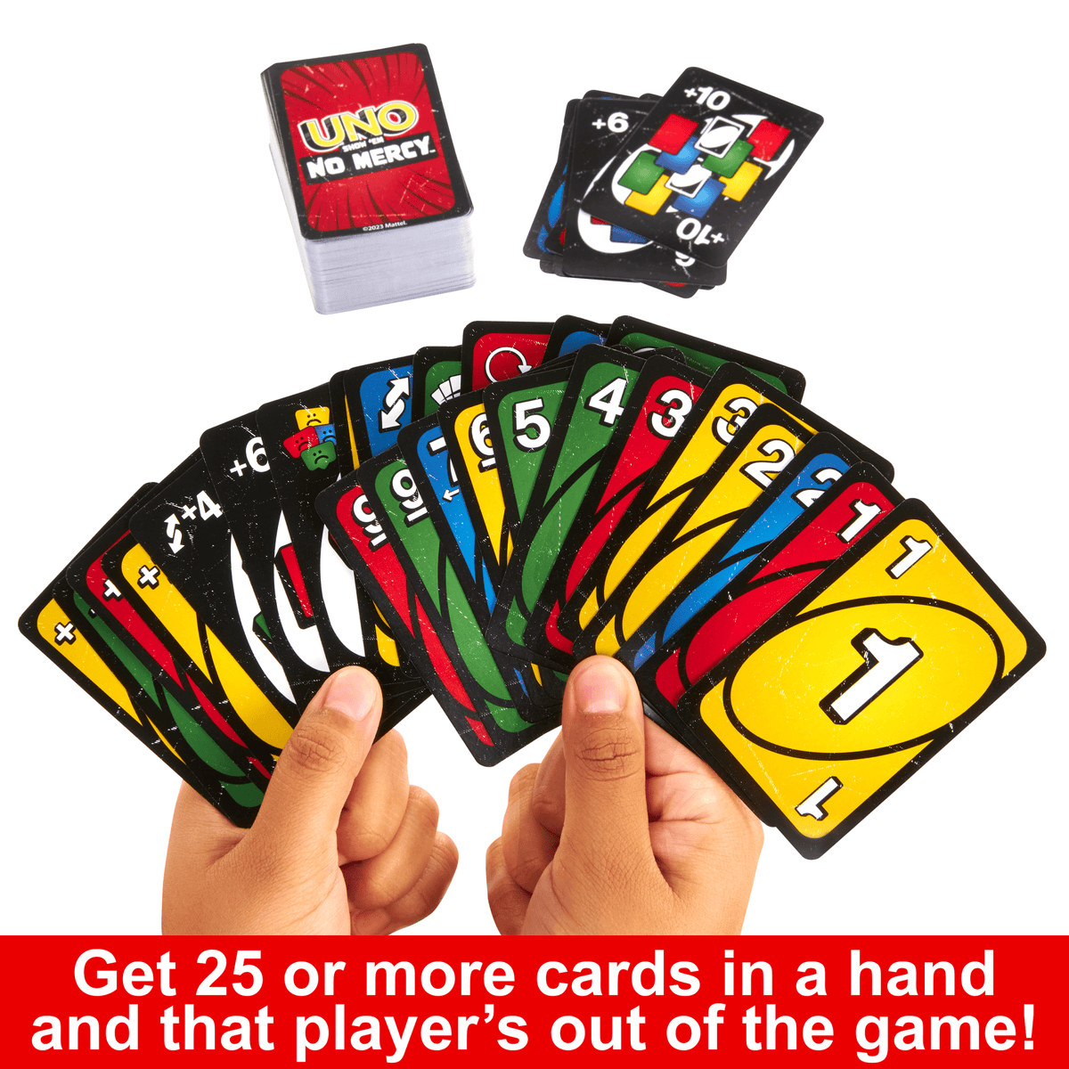 UNO Show ‘Em No Mercy Card Game in Storage & Travel Tin For Kids, Adults & Family Nights & Parties