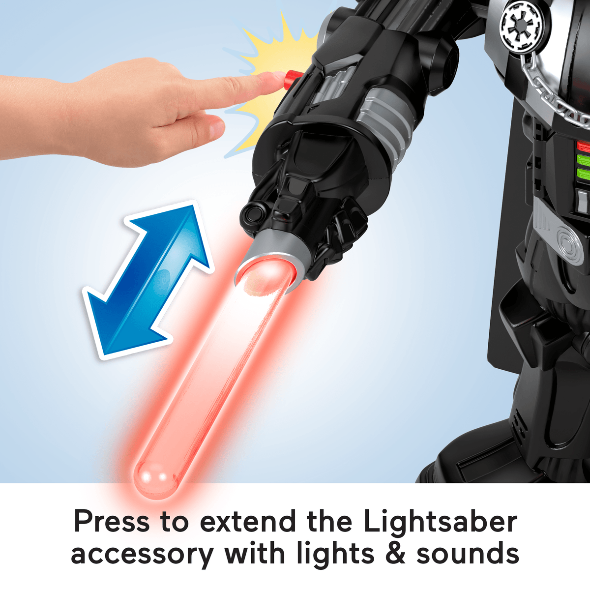 Imaginext Star Wars Darth Vader Bot 2+ Ft Toy, Lights Sounds & Stormtrooper Character Key