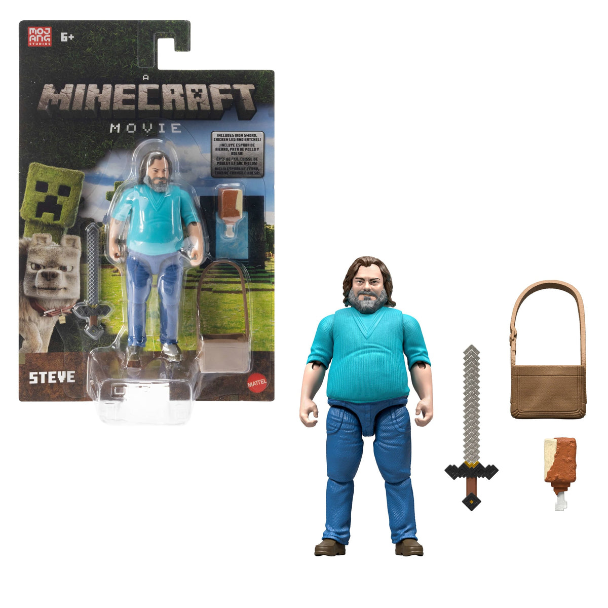 Minecraft La Película Figura de Acción Steve de 4 pulgadas