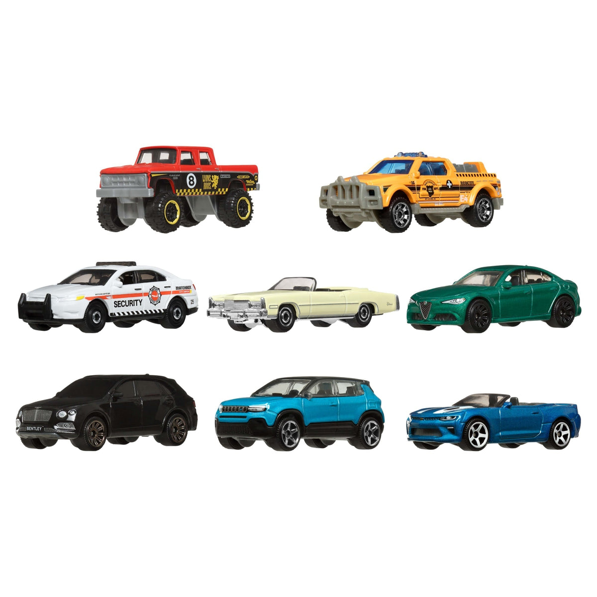 Matchbox Diecast Vehículo de Juguete Auto Básico Paquete de 8