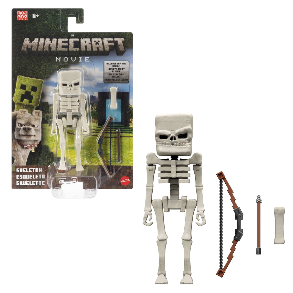 Minecraft o Filme Figura de Ação Esqueleto de 4 polegadas