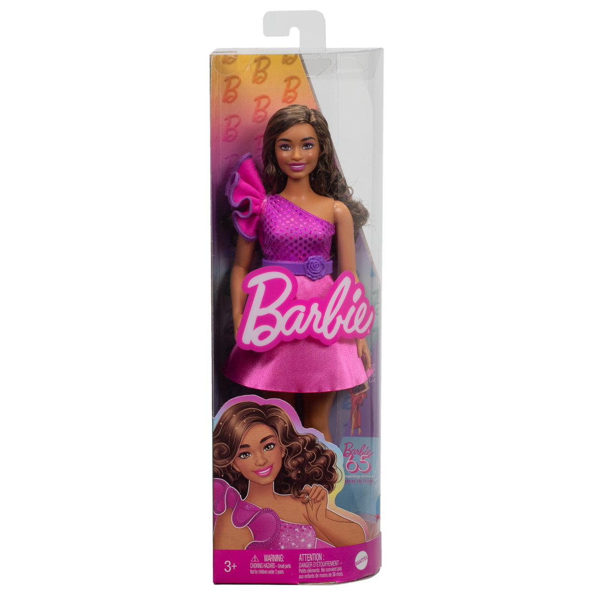 Barbie  Fashionistas  65Eanniversaire  Poupée225, Robe Rose Étinc.