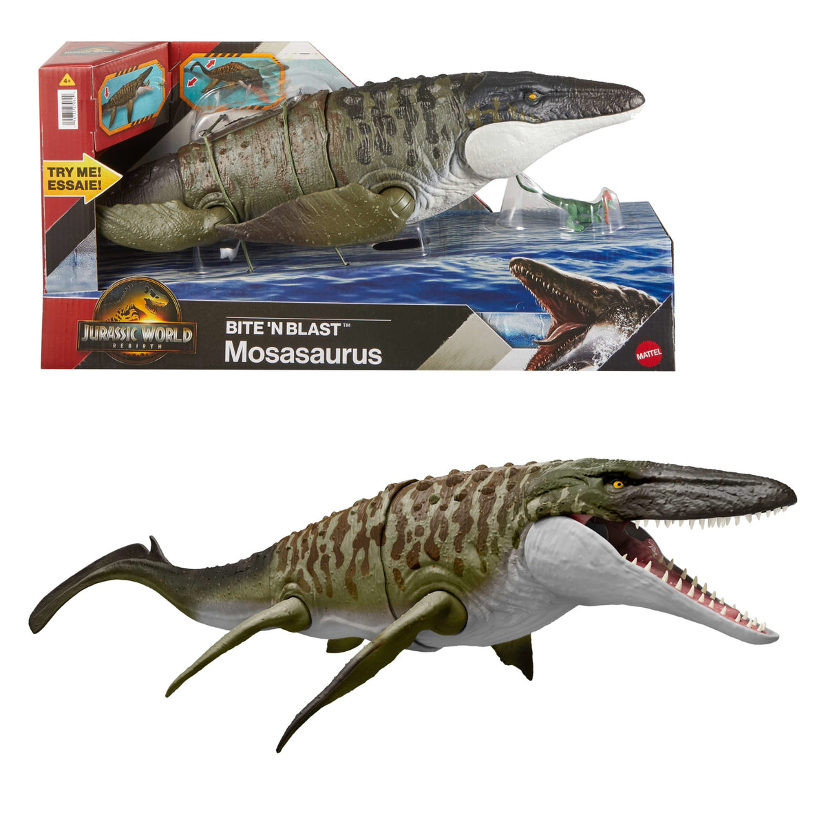 Jurassic World Dinossauro de Brinquedo Rebirth Mosasaurus