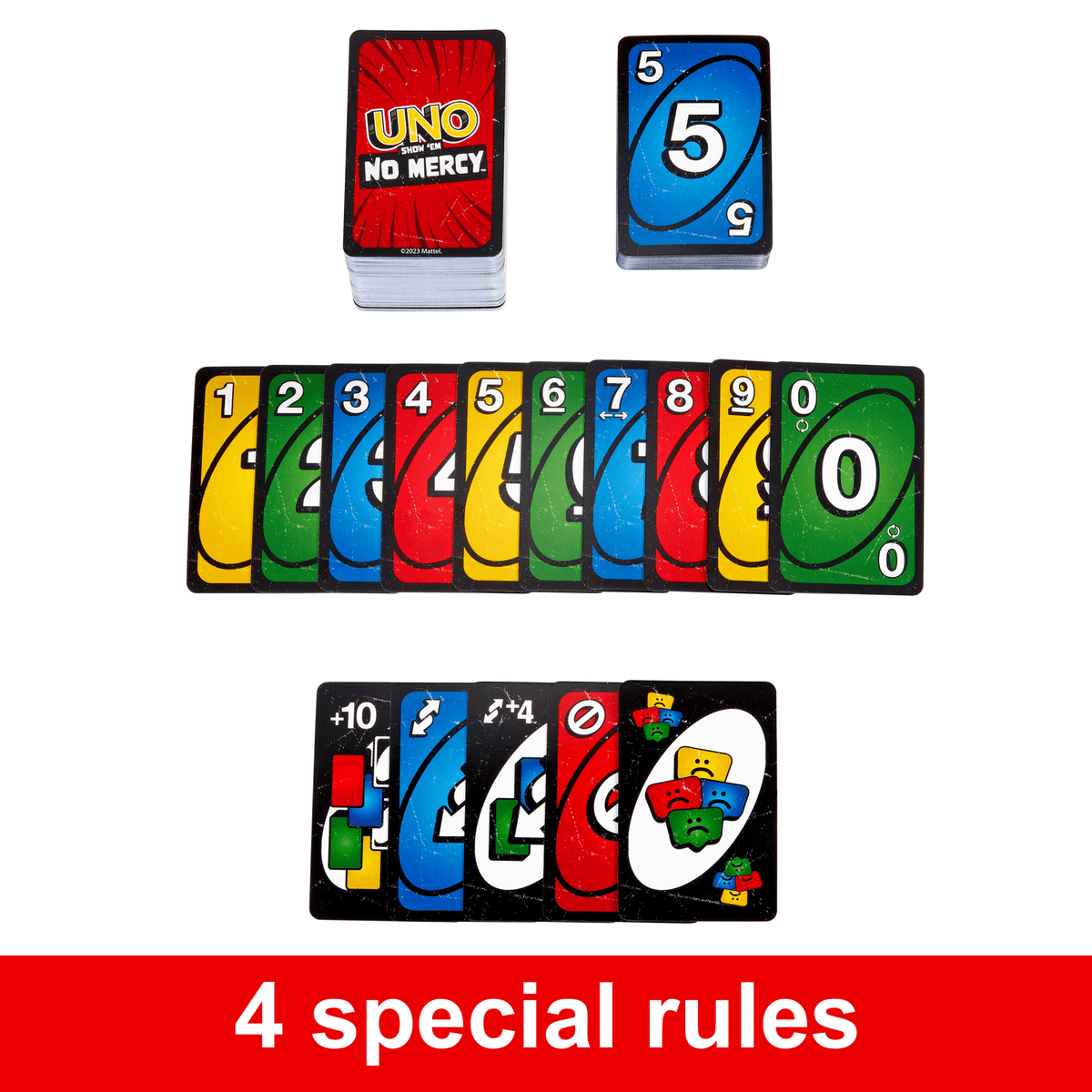 UNO Show ‘Em No Mercy Card Game in Storage & Travel Tin For Kids, Adults & Family Nights & Parties