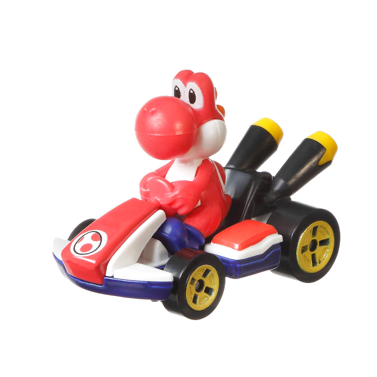 Hot Wheels Mario Kart Veículo de Brinquedo Kart Padrão Yoshi Vermelho