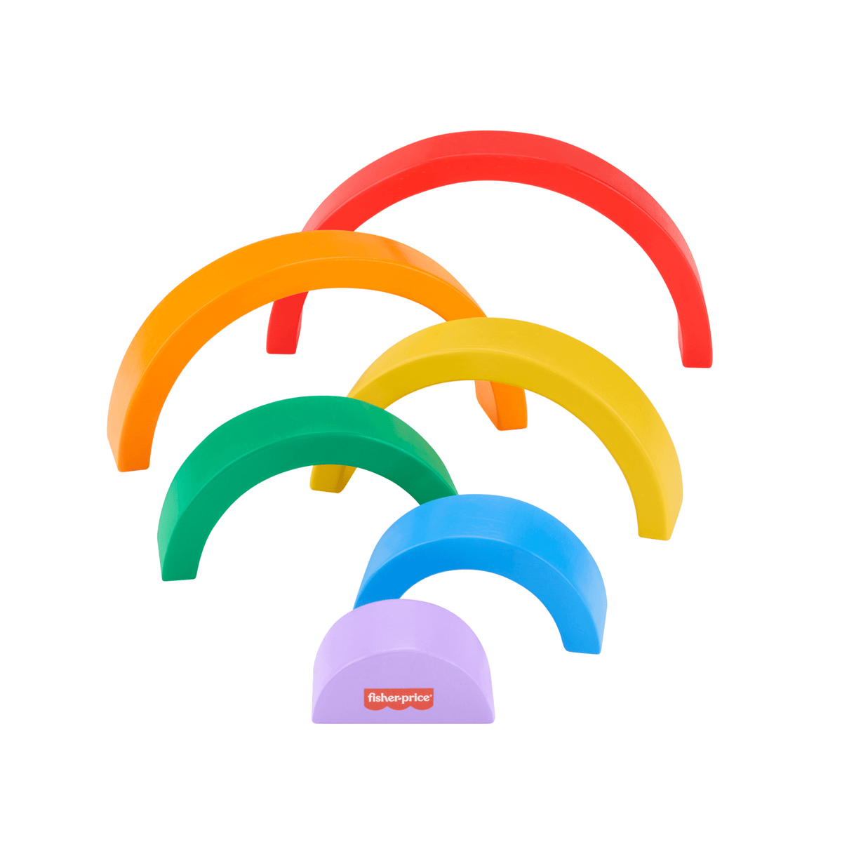 Fisher-Price  Arc-en-Ciel à Empiler en Bois, 6Éléments en Bois
