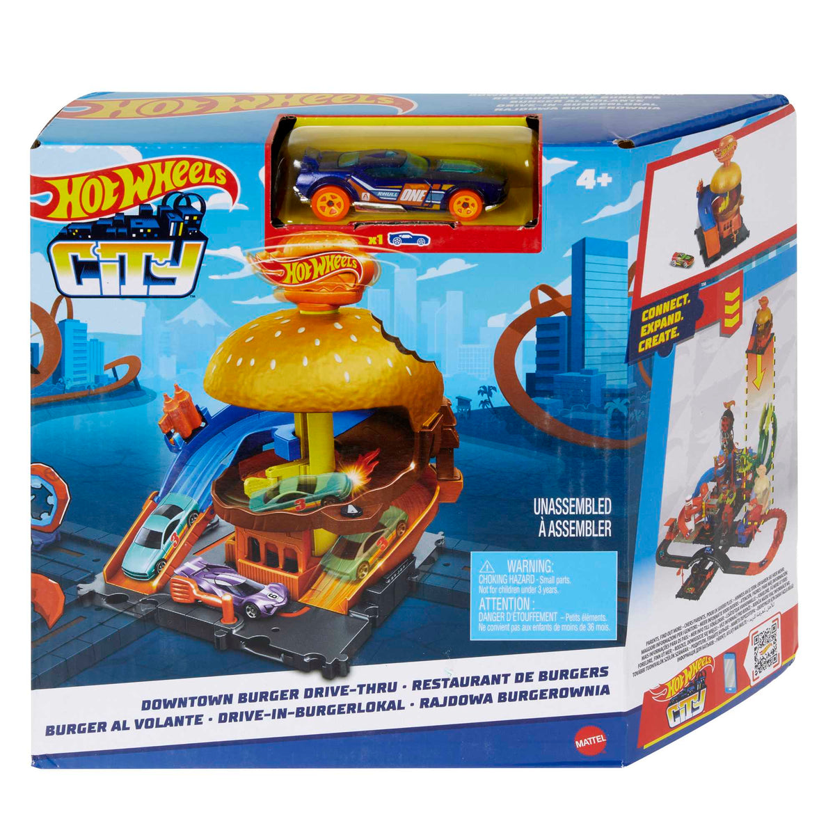 Hot Wheels City Pista de Brinquedo Hamburgueria