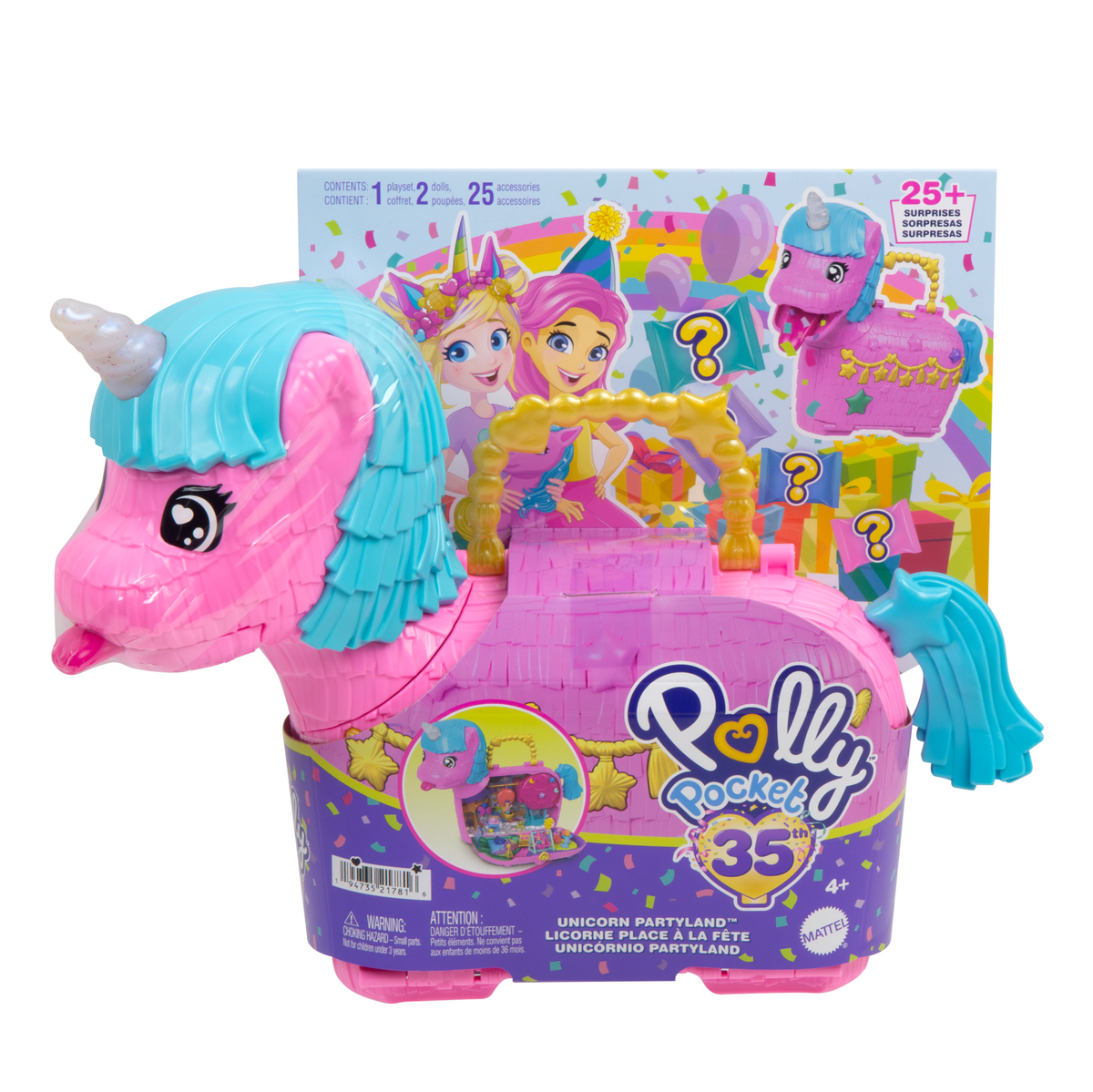 Polly Pocket Coffret Licorne Place à La Fête, 2Micro-Poup., 25Acc.
