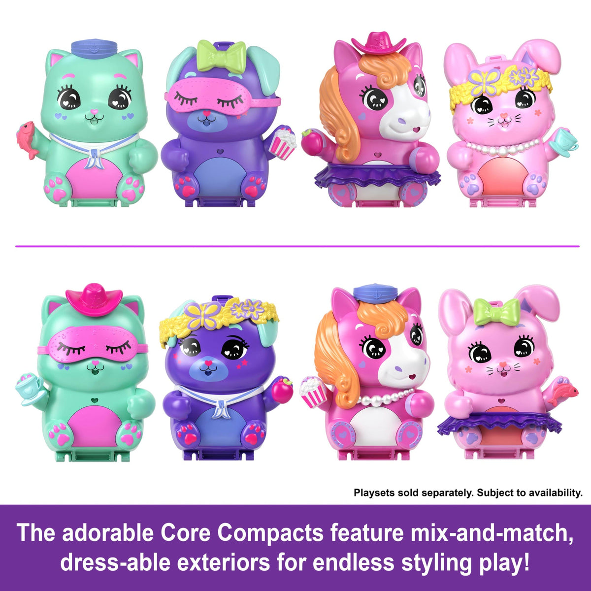 Polly Pocket Set Sail Kitty Compact Playset With 1 Micro Doll And Pet Cats, Travel Toy With Food & Styling Accessories
