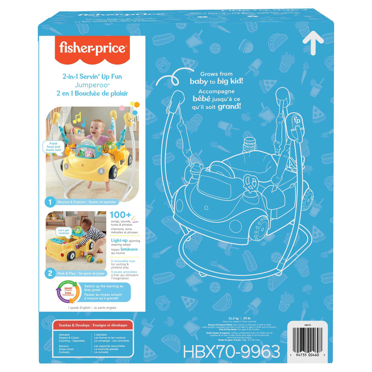 Fisher-Price  Jumperoo2 en 1Bouchée de Plaisir, Centre D’Activités
