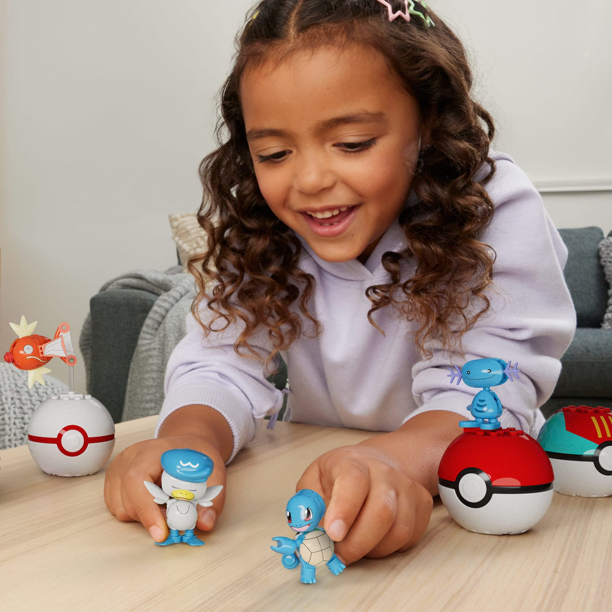 MEGA Pokémon Juguete de Construcción Pokébolas Equipo Entrenador de Tipo Agua