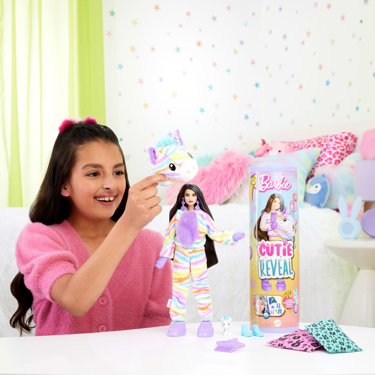 Barbie Cutie Reveal Zebra Doll & Accessories, Color Dream Series With 10 Surprises