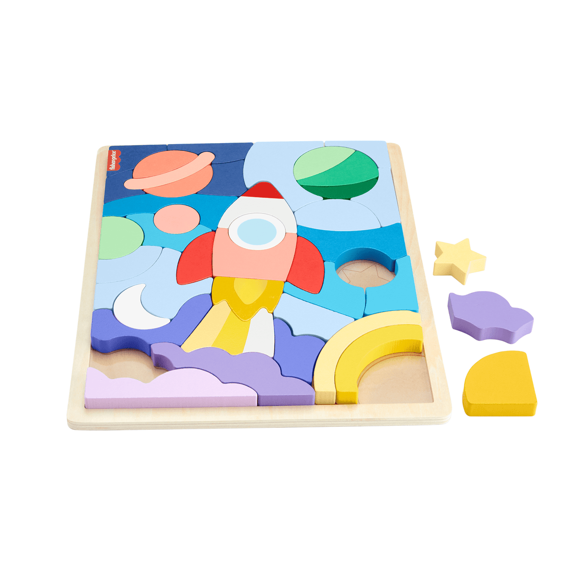 Fisher-Price Brinquedo para Bebês Quebra-cabeça de Madeira do Espaço