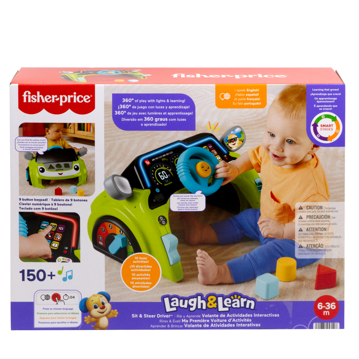 Fisher-Price Ríe y Aprende Juguete para Bebés Volante de Actividades Interactivas