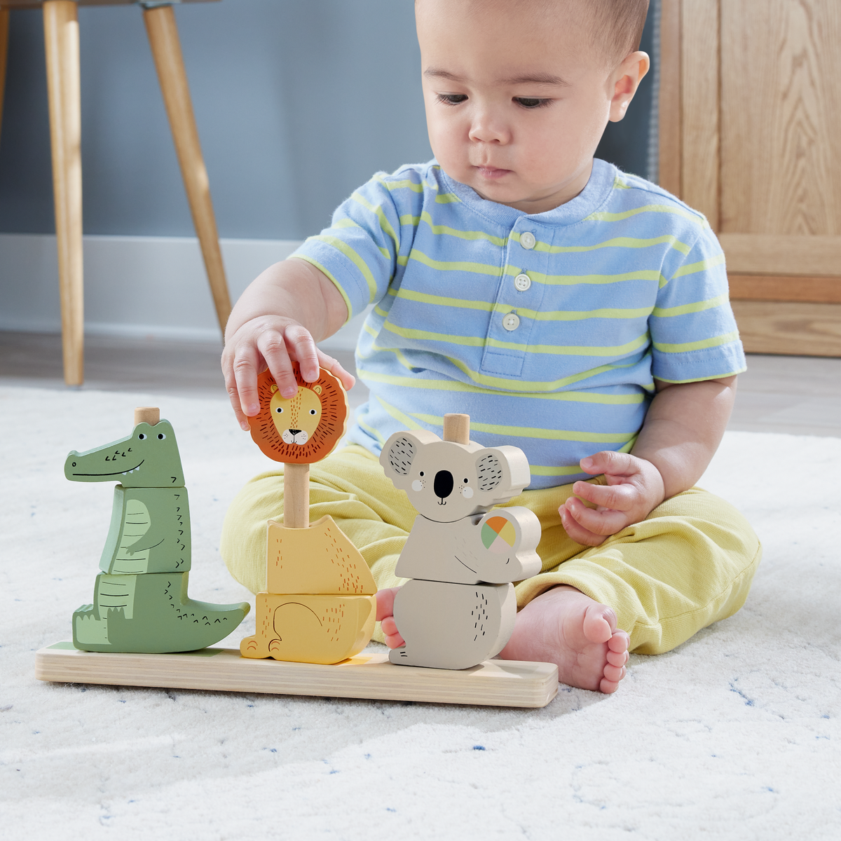 Fisher-Price Juguete para Bebés Animalitos Apilables de Madera