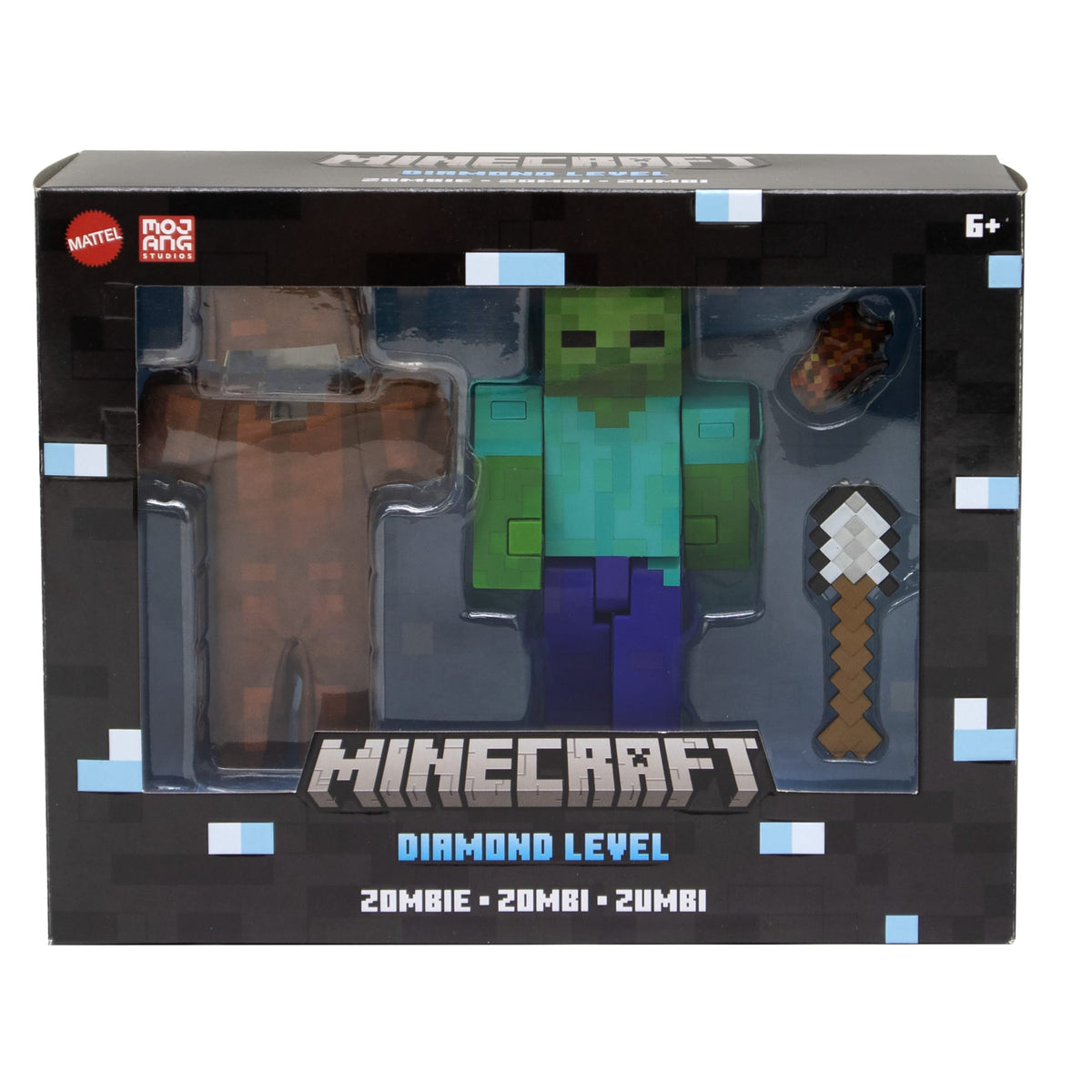 Minecraft-Zombie Diamond Level-Figurine Articulée 14Cm et Accessoires
