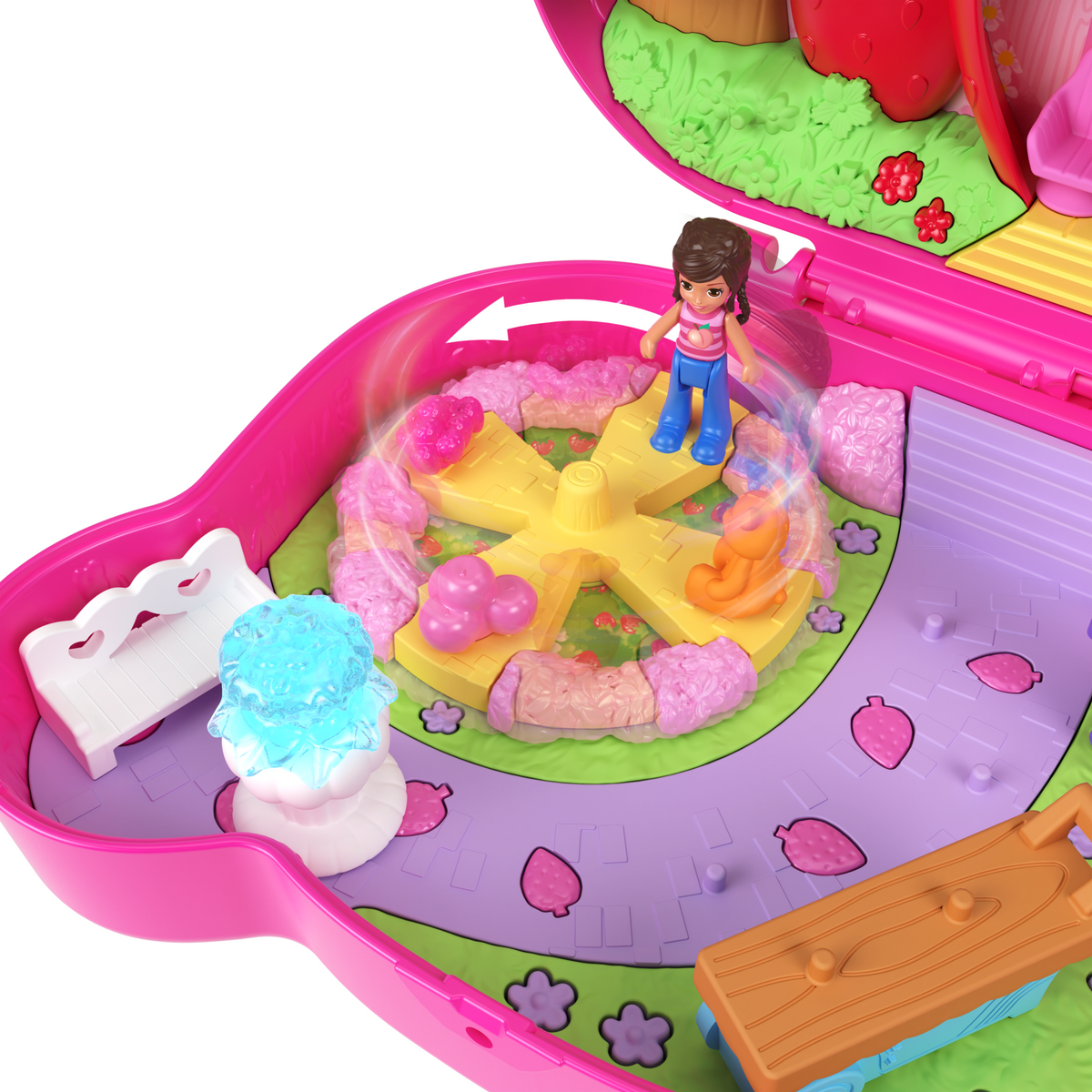 Pollypocket-Ourson Fraise-Coffret et Figurines, Jouet de Voyage