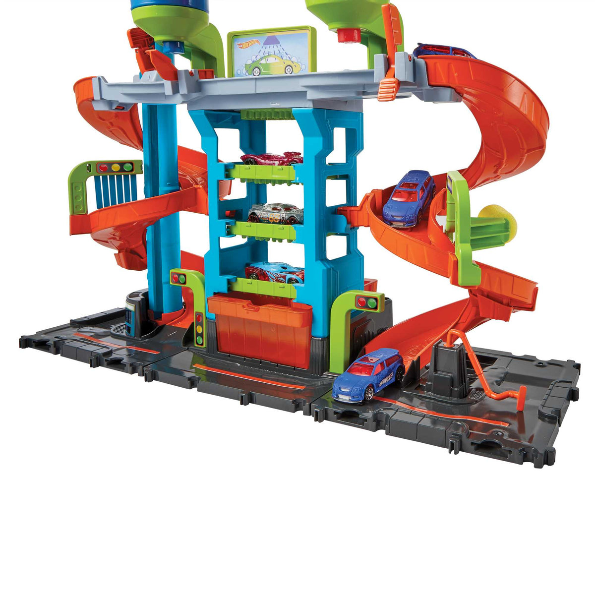 Hot Wheels City Pista de Brinquedo Lava-rápido Mega Torre