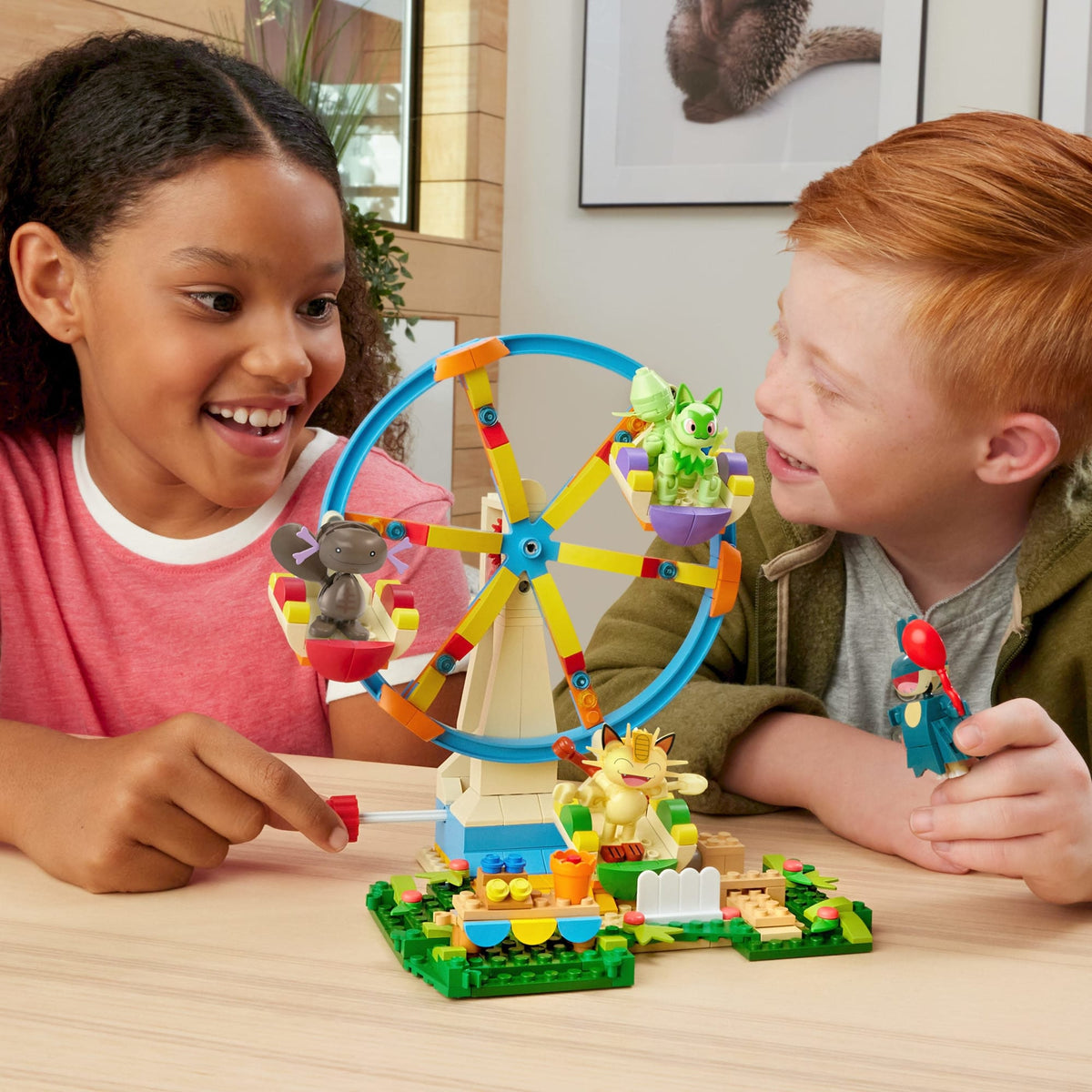 MEGA Pokémon Ferris Wheel Fun Building Toy Kit, With 4 Action Figures (393 Pieces) For Kids