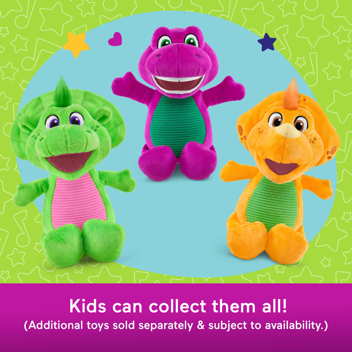 Fisher-Price Barney's World Plush Character Toy Collection For Toddlers & Kids, Styles May Vary