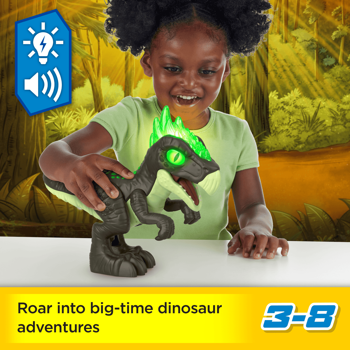 Imaginext Jurassic World Deluxe Dracorex XL 10-Inch Poseable Dinosaur Toy With Lights & Sounds