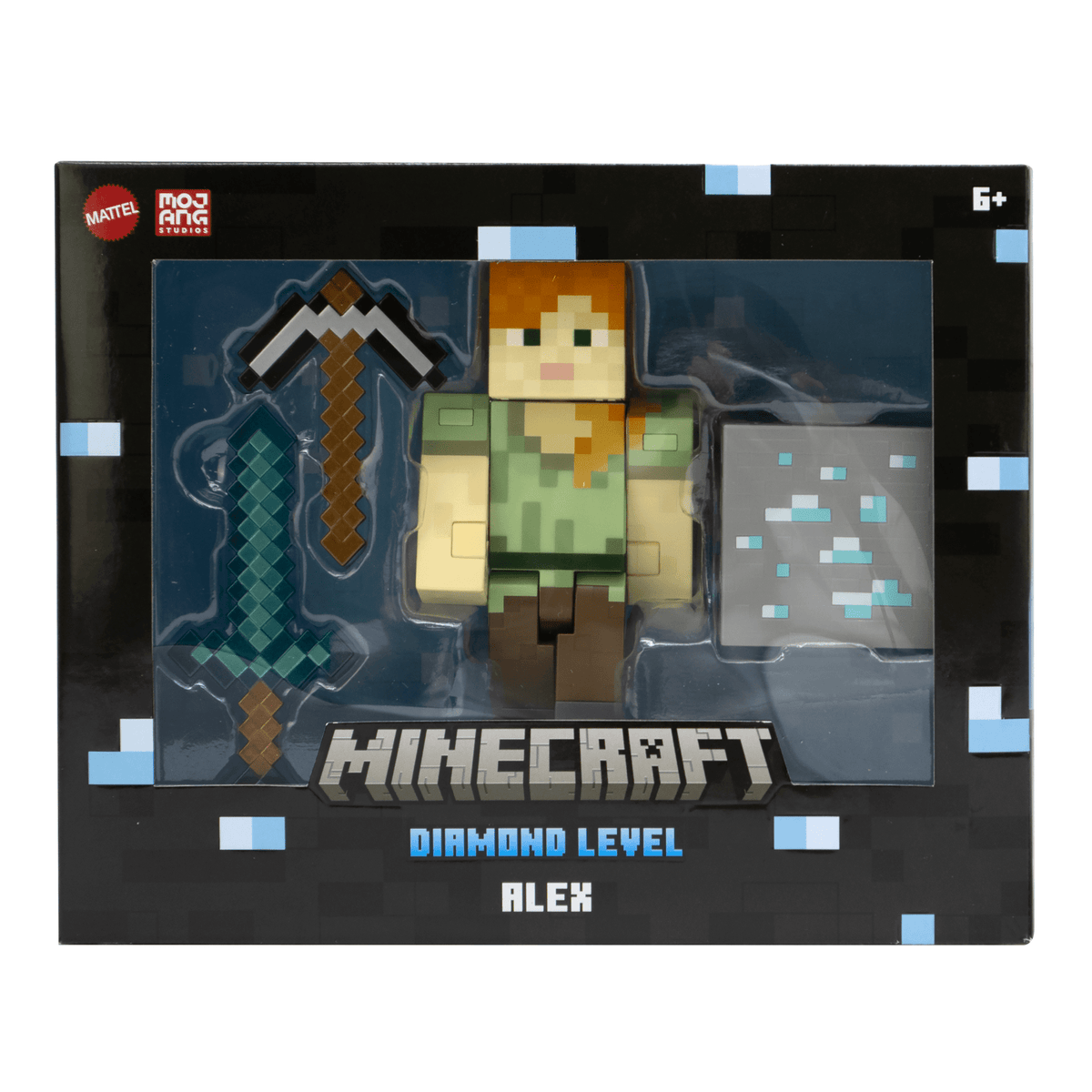 Minecraft Diamond Figura de Brinquedo Alex Exclusivo Colecionável de 5.5