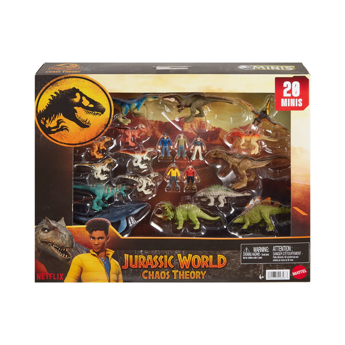 Jurassic World-20Mini-Figurines-Coffret Répliques Dinosaures, Humains