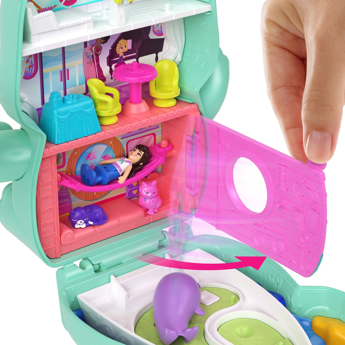 Polly Pocket  Coffret  Chat Mousaillon, Micro-Poupée, Chats, Access.