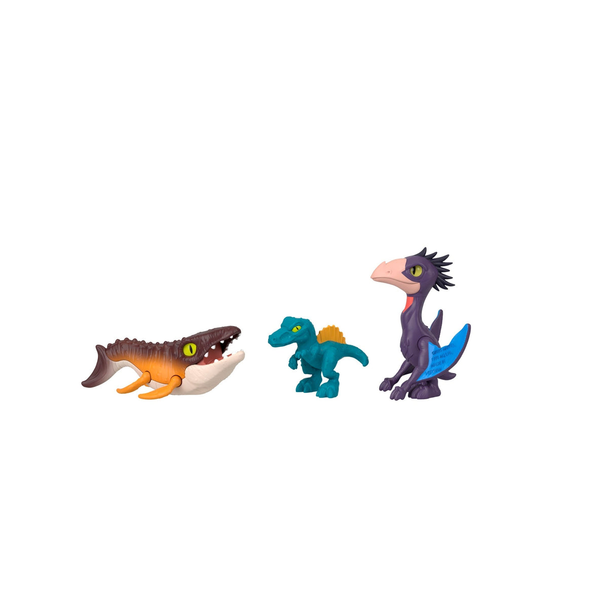 Imaginext Jurassic World Dinosaurio de Juguete Rebirth Paquete de Dinos Tierra, Aire y Mar