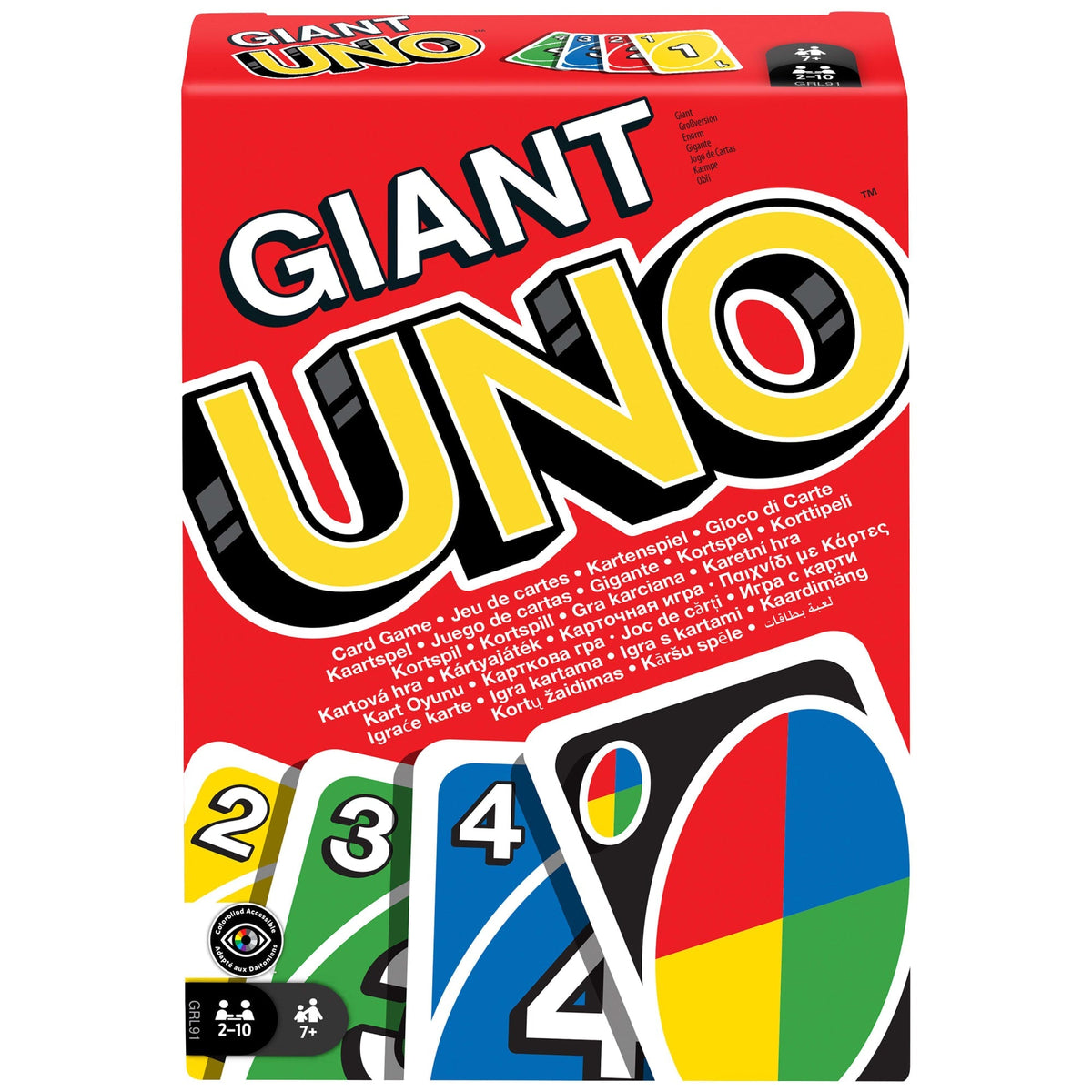 Jeu de Cartes Familial Uno Avec 108Cartes Géantes