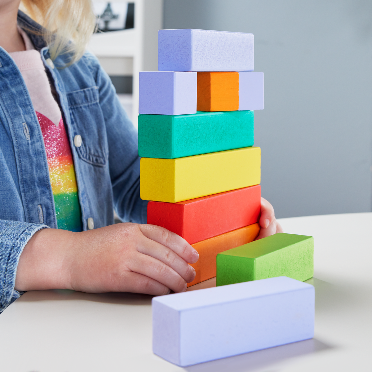Fisher-Price  Blocs à Empiler en Bois, 65Éléments en Bois