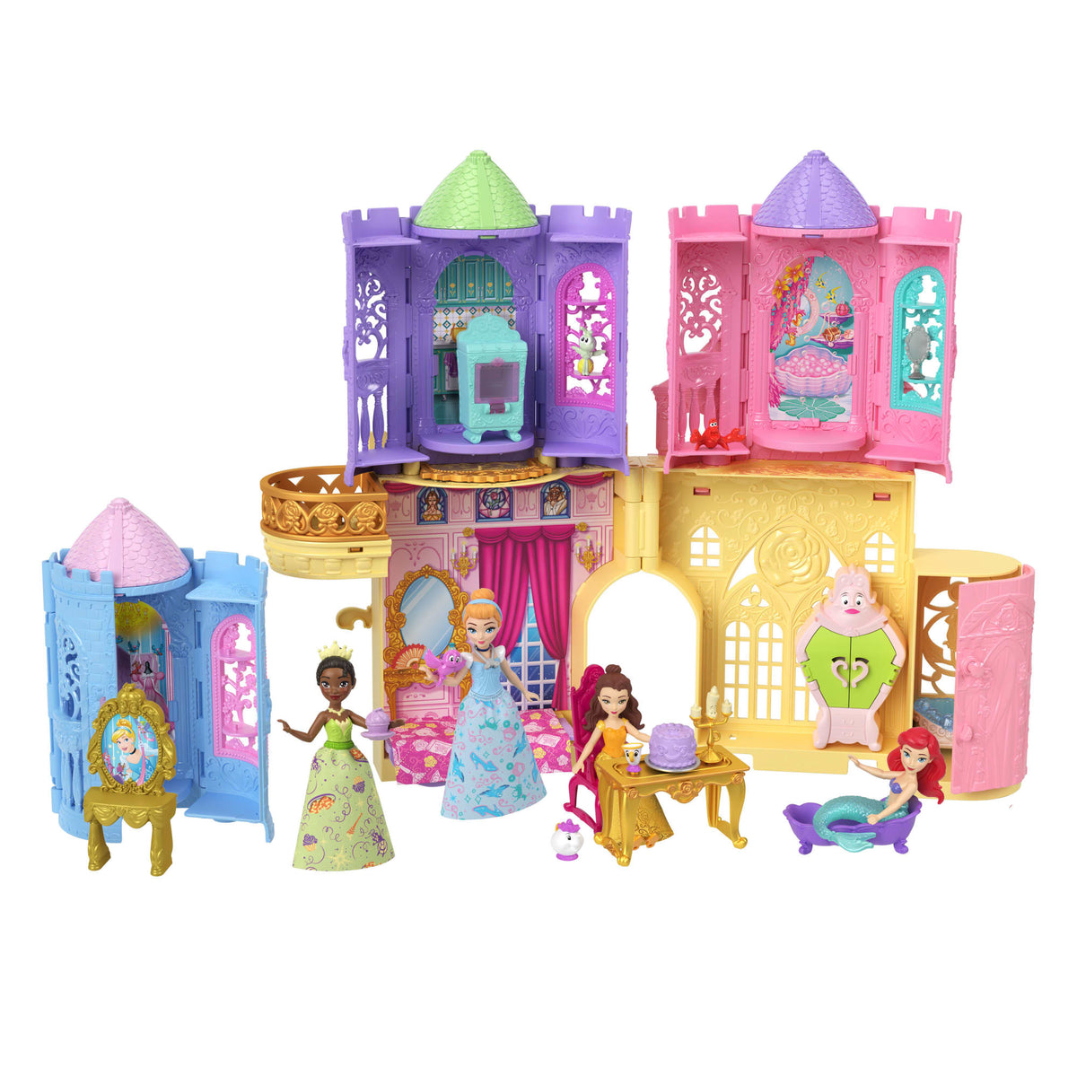 Princesses Disney  Tourelle Surprise  Petite Poupée, 5 Surprises